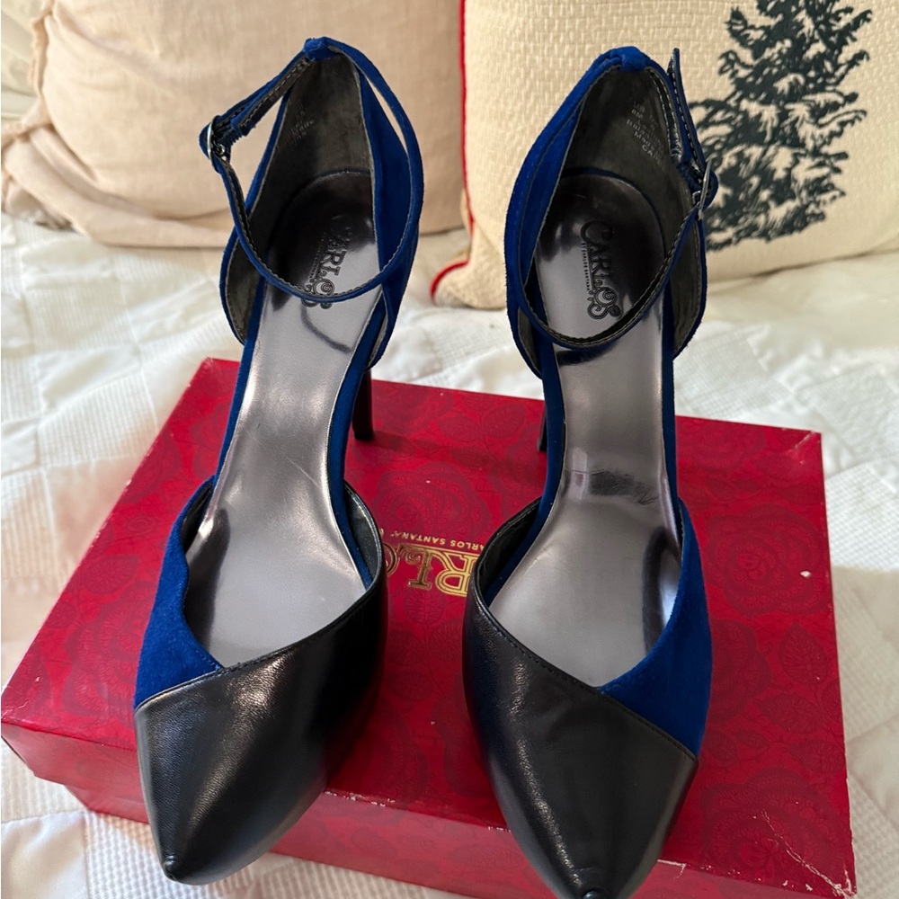 Carlos Santana Blue and Black Heels